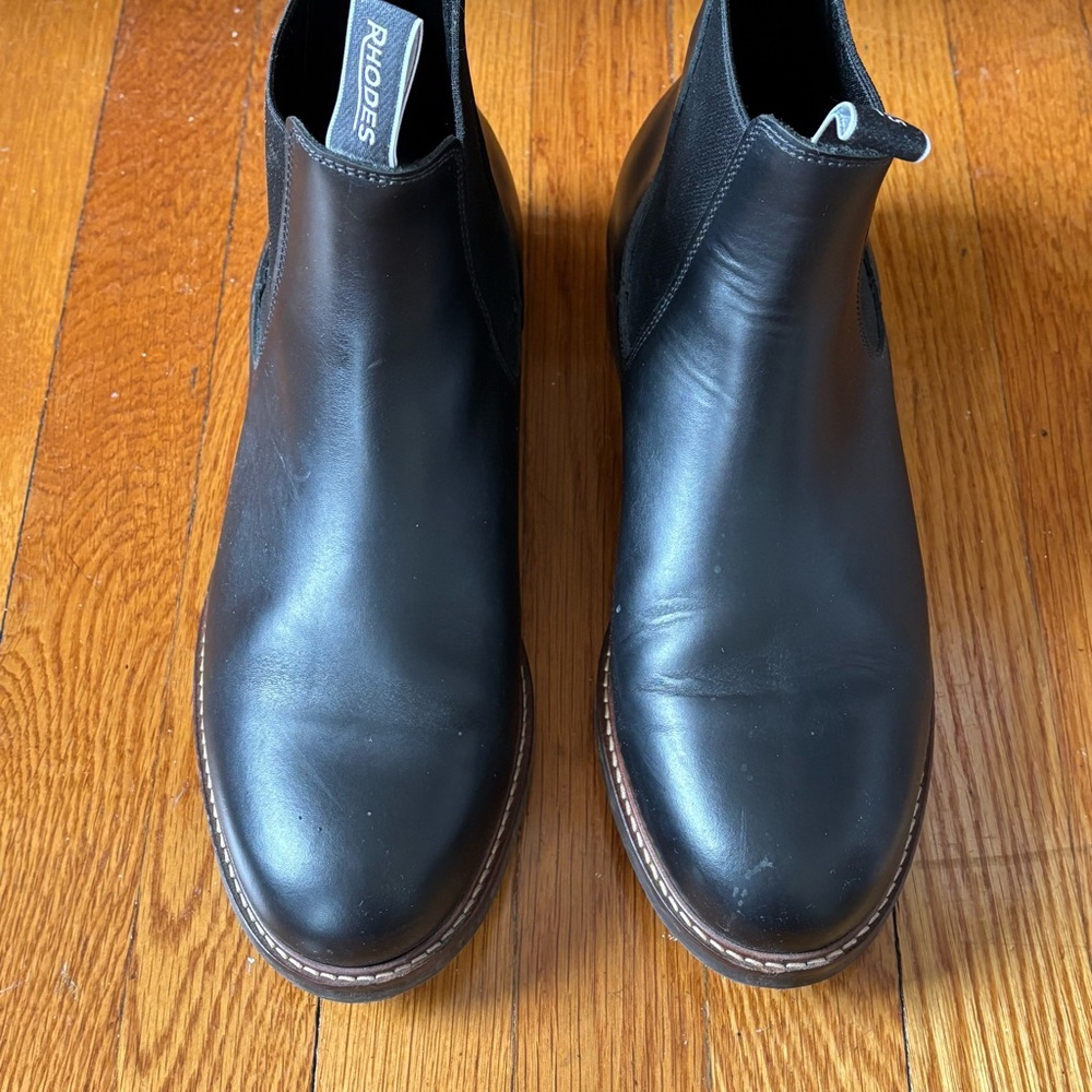 Rhodes Black Leather Chelsea Boots for Men - Picture 3 of 7